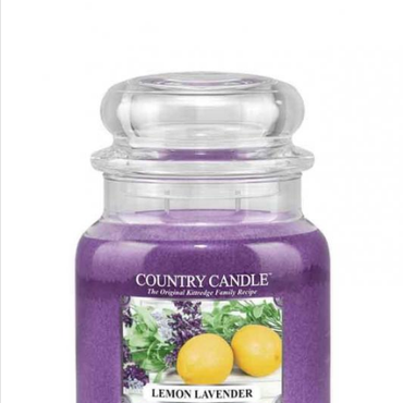  Country Candle - Lemon Lavender - Średni słoik (453g) 2 knoty Świeca zapachowa